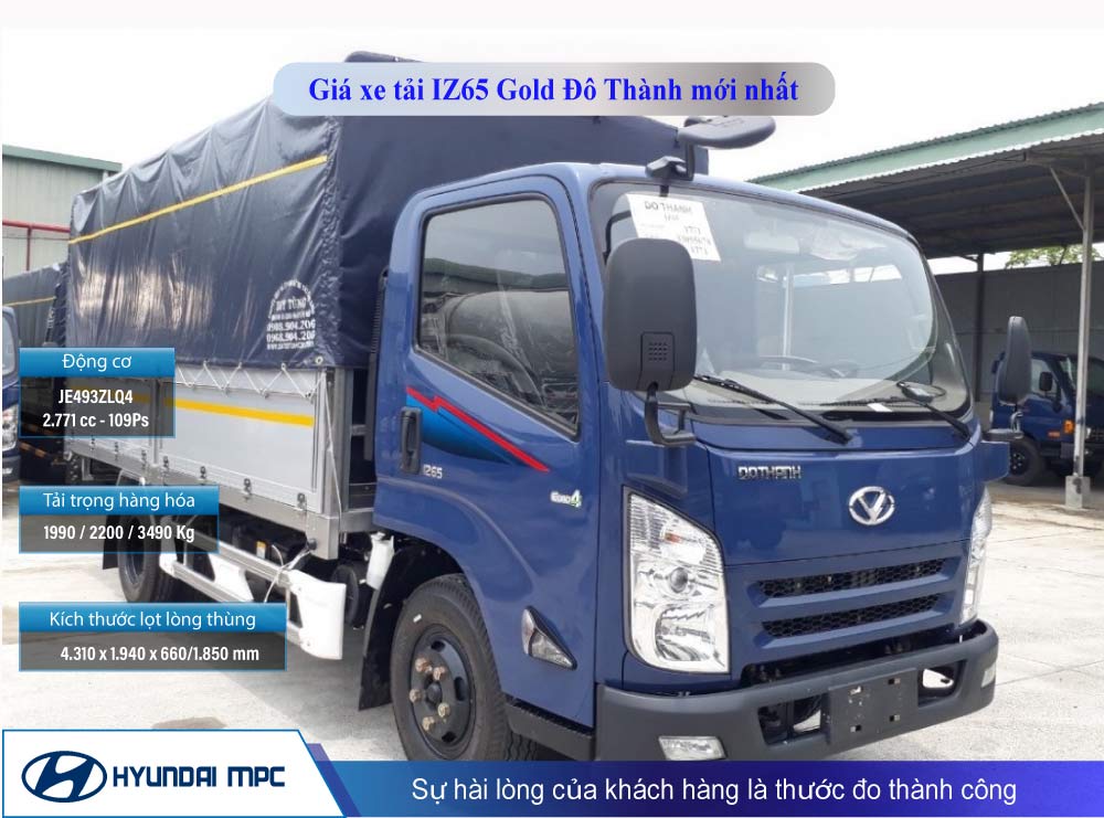 IZ65 Gold: Giá xe tải Đô Thành 3.5 tấn 02/2023 (1.9T - 2.2T - 3.5T)